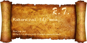 Rakonczai Tímea névjegykártya